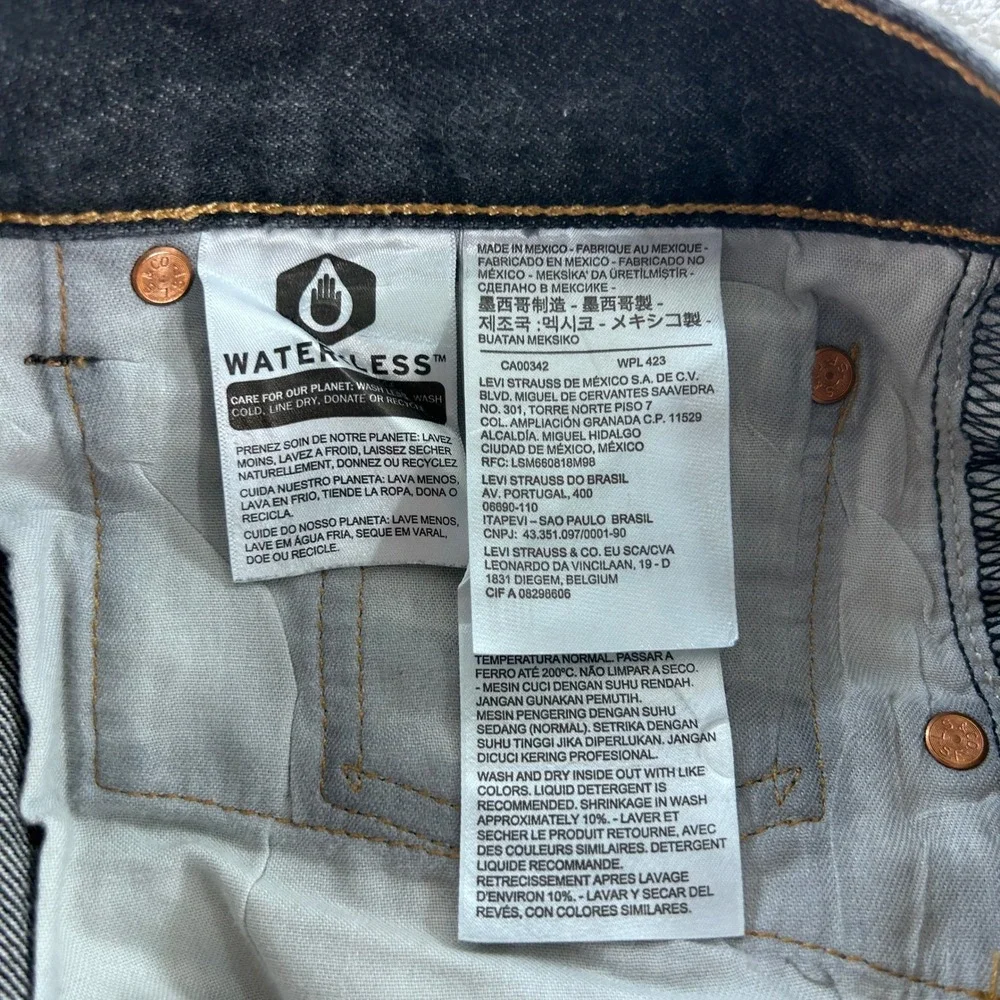 Levis 501 Jeans Men's 36X29 Black Button Fly Straight Leg -‎ Altered -Pre-Own